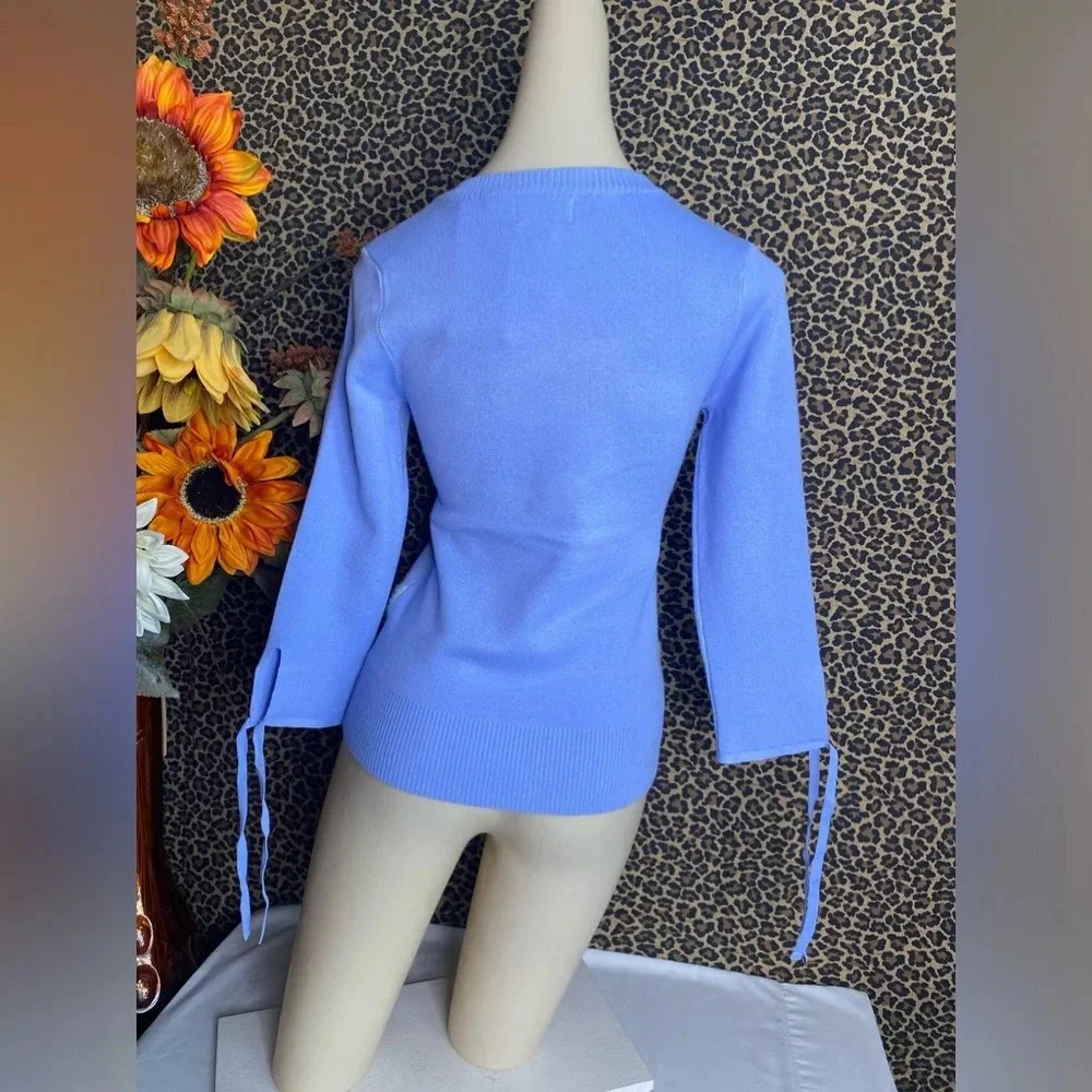 🦋B2G1🦋UNIQUE VINTAGE Cloud Print Swoosie Sweater NWT | X-SMALL | - Picture 6 of 10